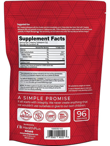 Health Plus, Psyllium Husk, 24 oz