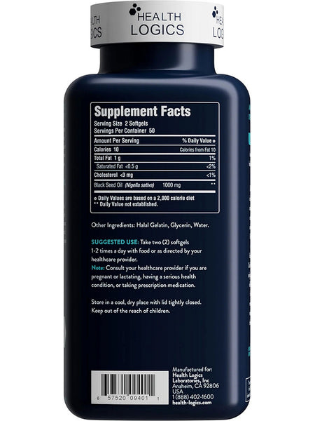 Health Logics, Black Seed Oil, 100 Softgels
