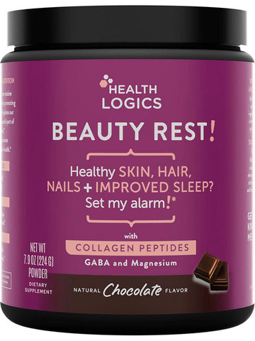 Health Logics, Beauty Rest with Collagen Peptides, Natural Chocolate, 7.9 oz