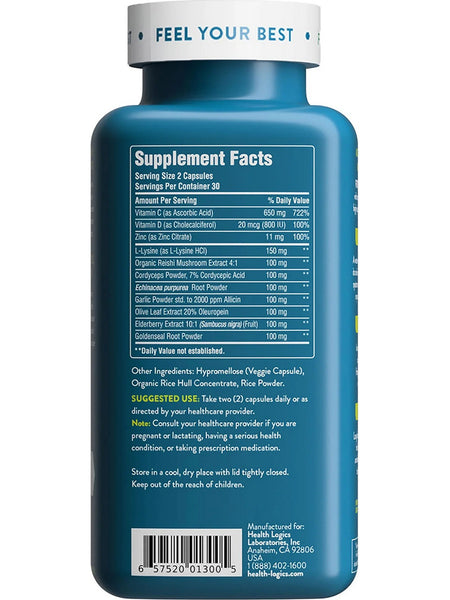 Health Logics, Fortify with Vitamin C and Zinc, 60 Capsules