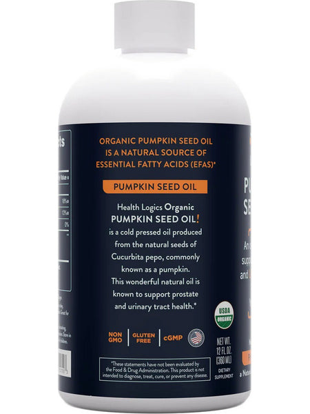 Health Logics, Pumpkin Seed Oil, Organic, 12 fl oz