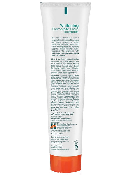 Himalaya, Whitening Complete Care Toothpaste, Simply Mint, 0.75 oz (21g)