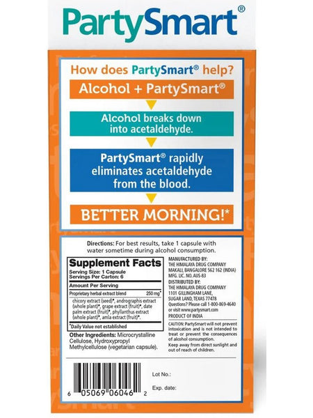 Himalaya, PartySmart, 6-Pack Vegetarian Capsules
