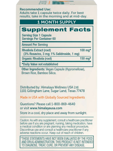 Himalaya, Rhodiola, 60 Vegan Capsules