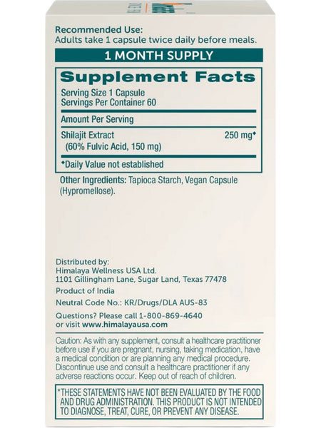Himalaya, Shilajit, 60 Vegan Capsules