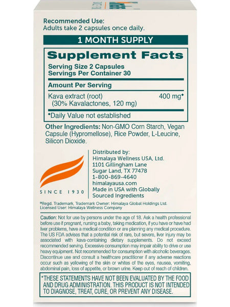 Himalaya, Kava, 60 Vegan Capsules