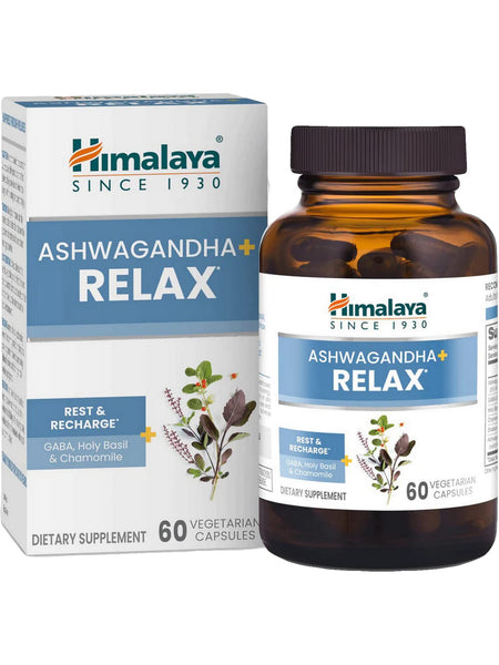 Himalaya, Ashwagandha+ Relax, 60 Vegetarian Capsules