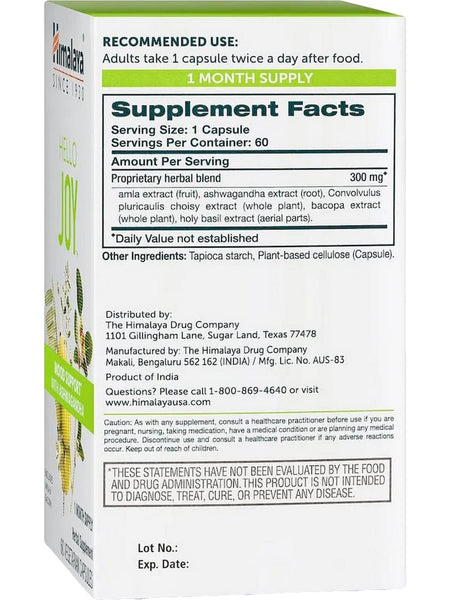 Himalaya, Hello Joy, 60 Vegetarian Capsules