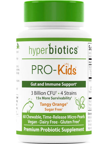 Hyperbiotics, PRO-Kids, Tangy Orange, 60 Chewable, Time-Release Micro Pearls