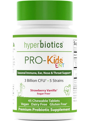 Hyperbiotics, PRO-Kids ENT, Strawberry Vanilla, 45 Chewable Tablets