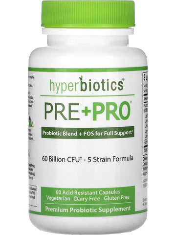 Hyperbiotics, PRE+PRO, 60 Billion CFU, 60 Acid Resistant Capsules