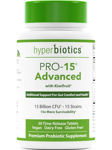Hyperbiotics, PRO-15 Advanced with Kiwifruit, 30 Time-Release Tablets