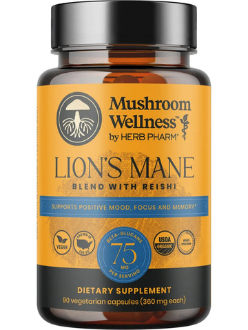 Herb Pharm, Mushroom Wellness Lion's Mane, 90 vcaps