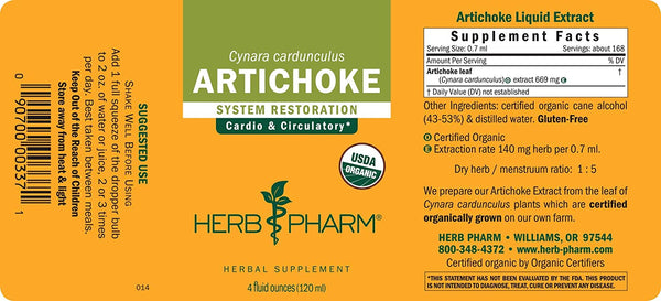 Herb Pharm, Artichoke, 4 fl oz