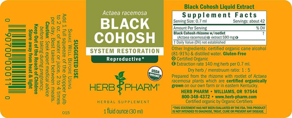 Herb Pharm, Black Cohosh, 1 fl oz
