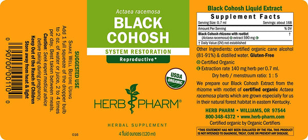 Herb Pharm, Black Cohosh, 4 fl oz