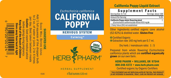 Herb Pharm, California Poppy, 4 fl oz