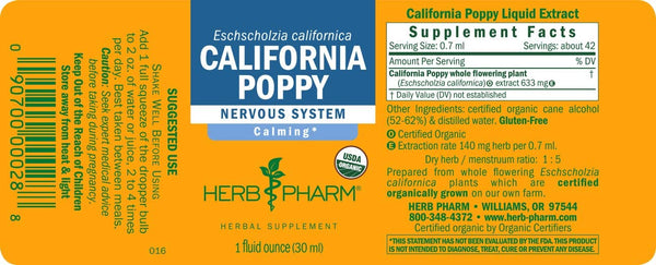 Herb Pharm, California Poppy, 8 fl oz
