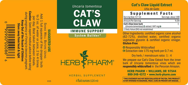 Herb Pharm, Cat's Claw, 4 fl oz