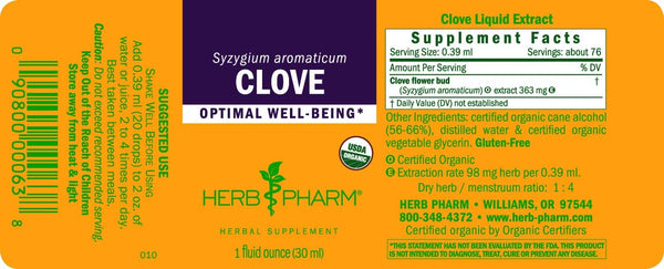 Herb Pharm, Clove, 1 fl oz