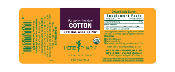 Herb Pharm, Cotton, 1 fl oz
