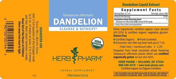 Herb Pharm, Dandelion, 4 fl oz