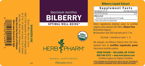 Herb Pharm, Bilberry, 4 fl oz
