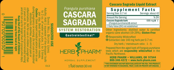 Herb Pharm, Cascara Sagrada, 1 fl oz