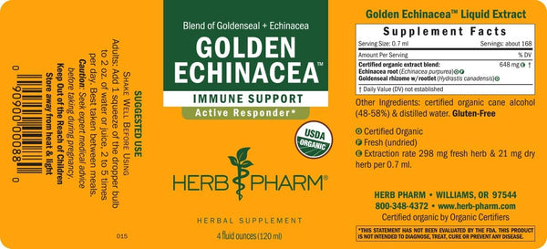 Herb Pharm, Golden Echinacea, 4 fl oz