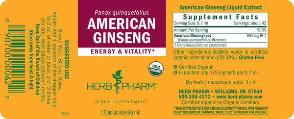 Herb Pharm, American Ginseng, 1 fl oz