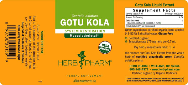 Herb Pharm, Gotu Kola, 4 fl oz