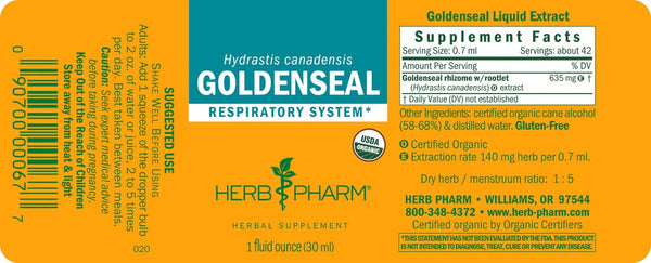 Herb Pharm, Goldenseal, 1 fl oz