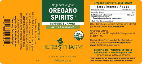 Herb Pharm, Oregano Spirits, 4 fl oz