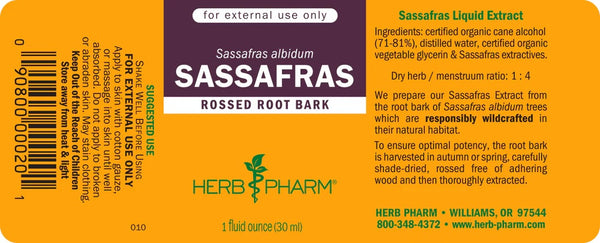 Herb Pharm, Sassafras, 1 fl oz