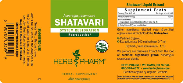 Herb Pharm, Shatavari, 4 fl oz