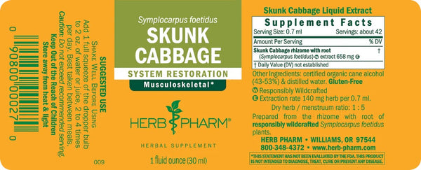 Herb Pharm, Skunk Cabbage, 1 fl oz