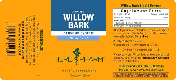 Herb Pharm, Willow Bark, 4 fl oz