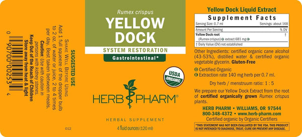 Herb Pharm, Yellow Dock, 4 fl oz
