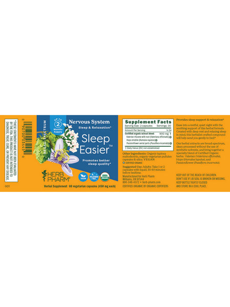 Herb Pharm, Sleep Easier, 60 Vegetarian Capsules