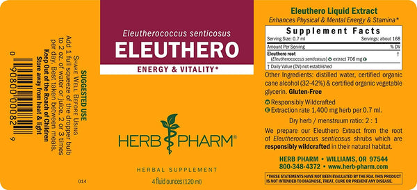 Herb Pharm, Eleuthero, 4 fl oz