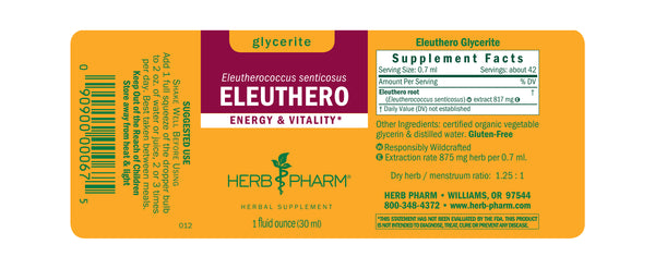 Herb Pharm, Eleuthero Glycerite, 1 fl oz