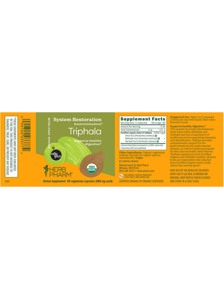 Herb Pharm, Triphala, 60 Vegetarian Capsules