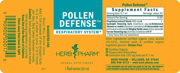 Herb Pharm, Pollen Defense, 1 fl oz