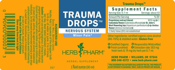 Herb Pharm, Trauma Drops, 1 fl oz