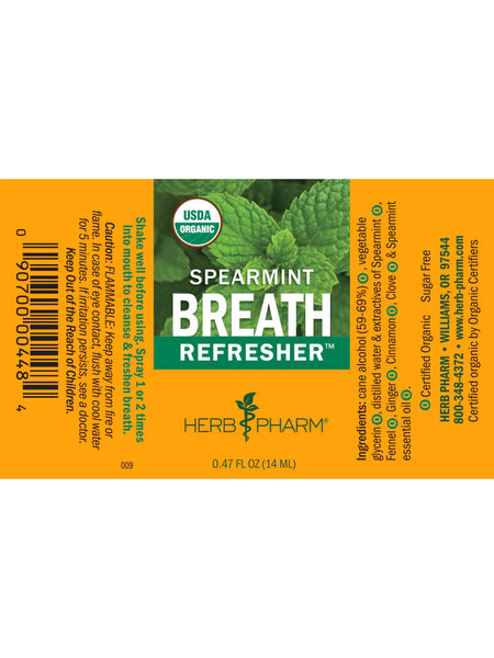 Herb Pharm, Breath Refresher, Spearmint, 0.5 fl oz