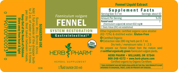 Herb Pharm, Fennel, 1 fl oz