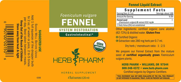 Herb Pharm, Fennel, 4 fl oz