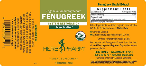 Herb Pharm, Fenugreek, 4 fl oz
