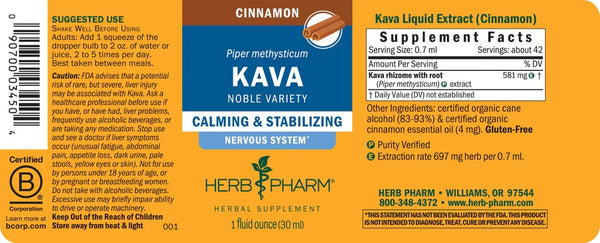 Herb Pharm, Kava, Cinnamon, 1 fl oz