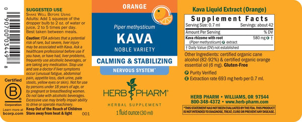 Herb Pharm, Kava, Orange, 1 fl oz